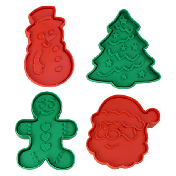 CHRISTMAS COOKIE STAMPS DOUBLE SIDED S/4