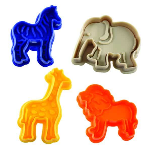 Animal Cookie Stampers (Elephant, Giraffe, Lion, Zebra)