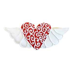 heart cookie with wings