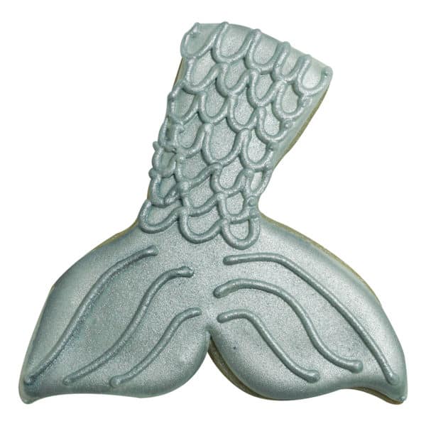 silver mermaid tail cookie