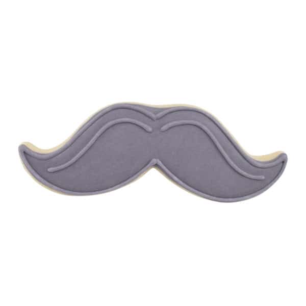 gray mustache cookie