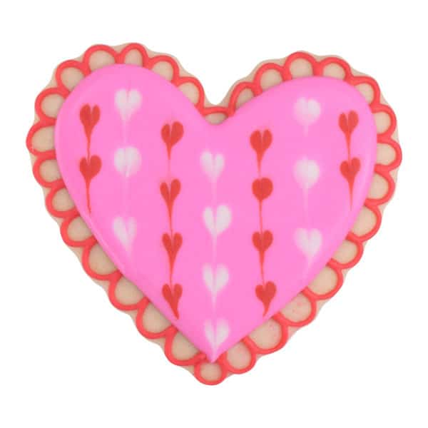 pink valentine fluted heart cookie