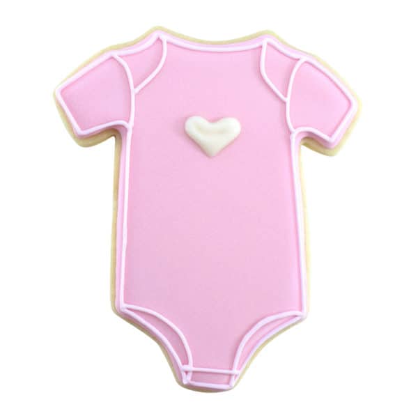 pink baby body suit cookie