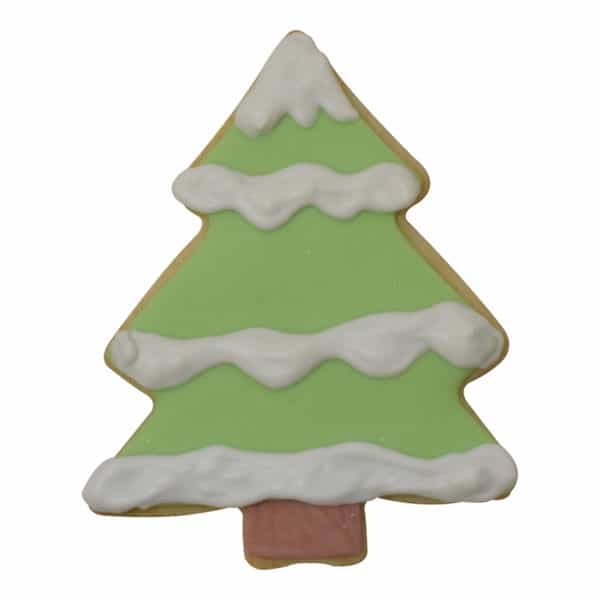 pine tree with snow cookie