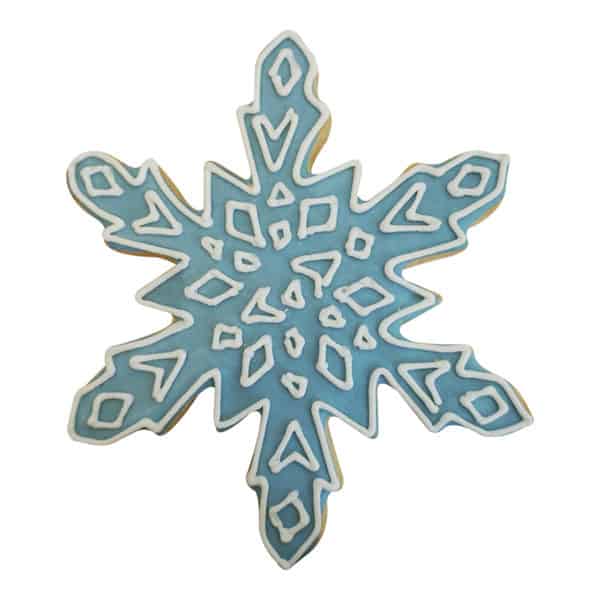 blue frozen snowflake cookie
