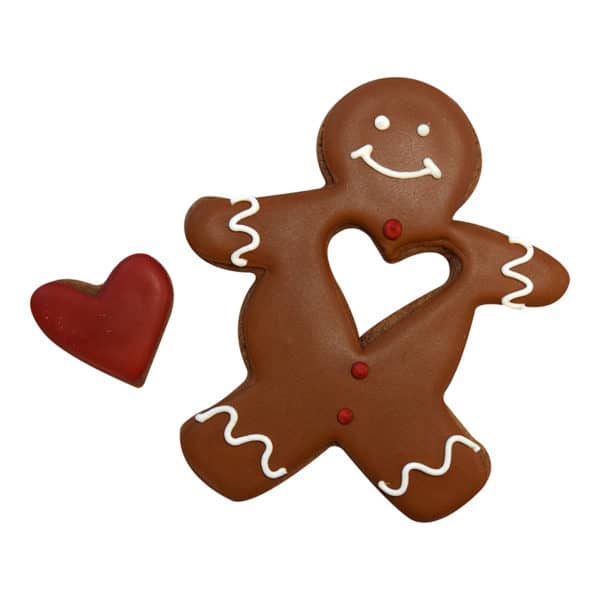 gingerbread boy heart cookie