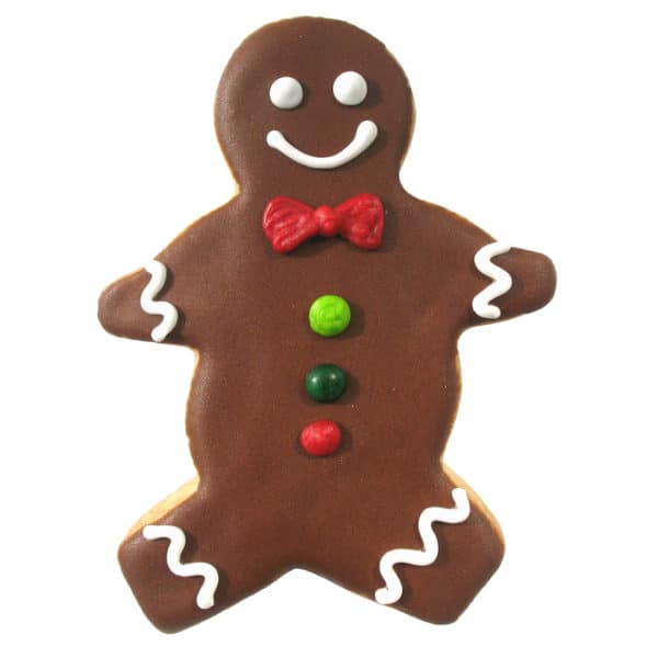 gingerbread boy bowtie cookie