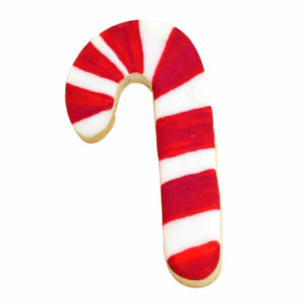red and white candy cane cookie