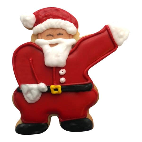 waving santa cookie