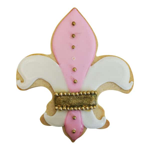 pink fleur di lis cookie