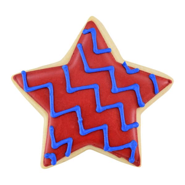 red waves star cookie