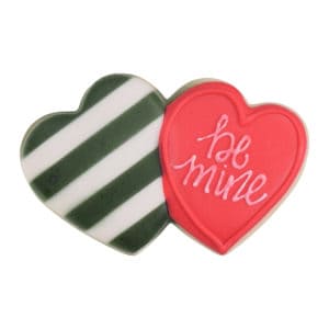 red and striped heart cookie
