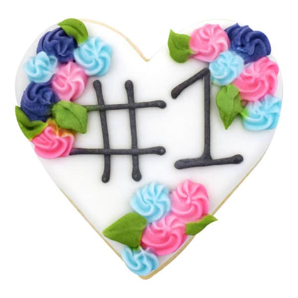 flower heart cookie