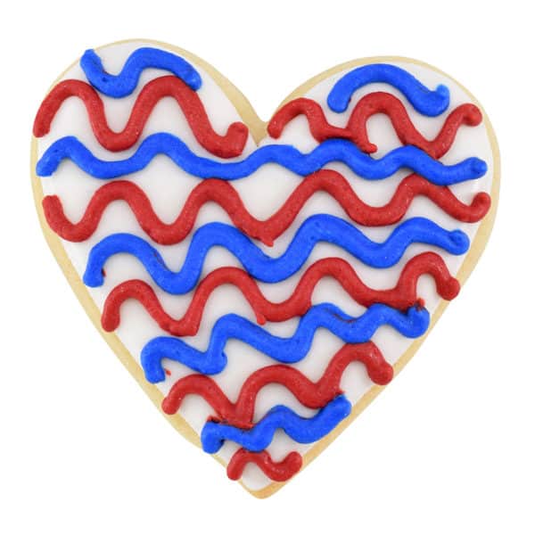 4th of july heart cookie