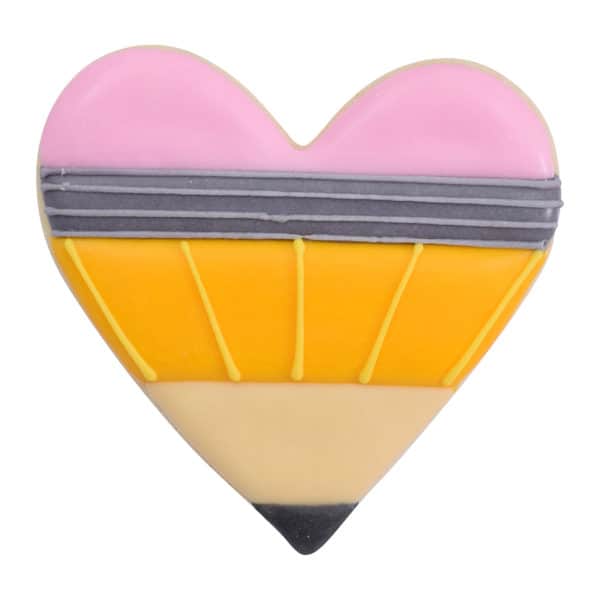 pencil heart cookie