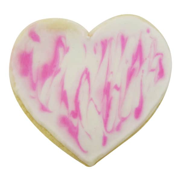 pink whisp heart cookie