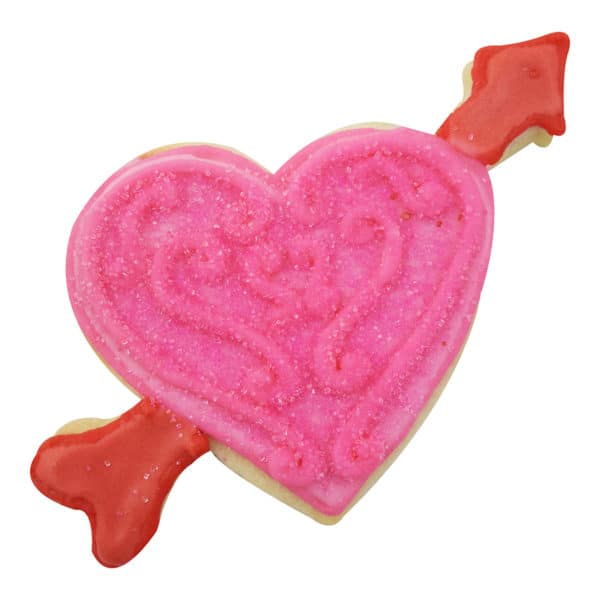pink heart arrow cookie