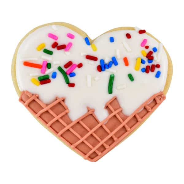 ice cream heart cookie