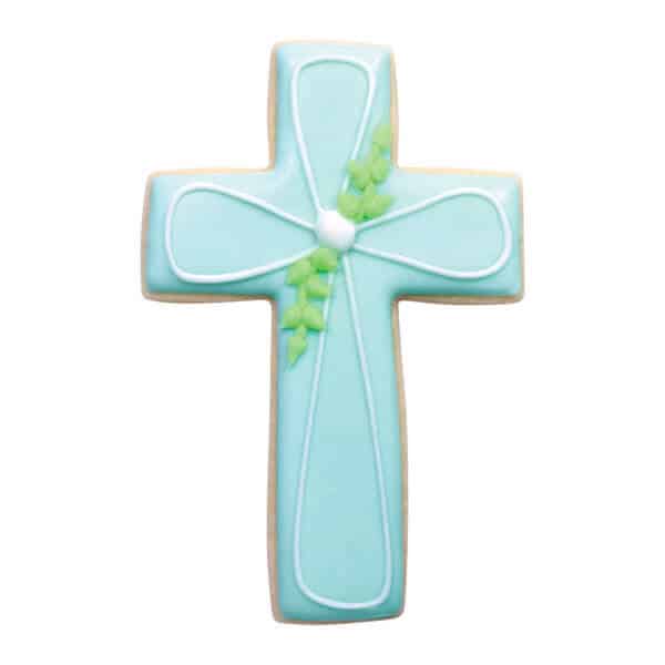 teal cross cookie