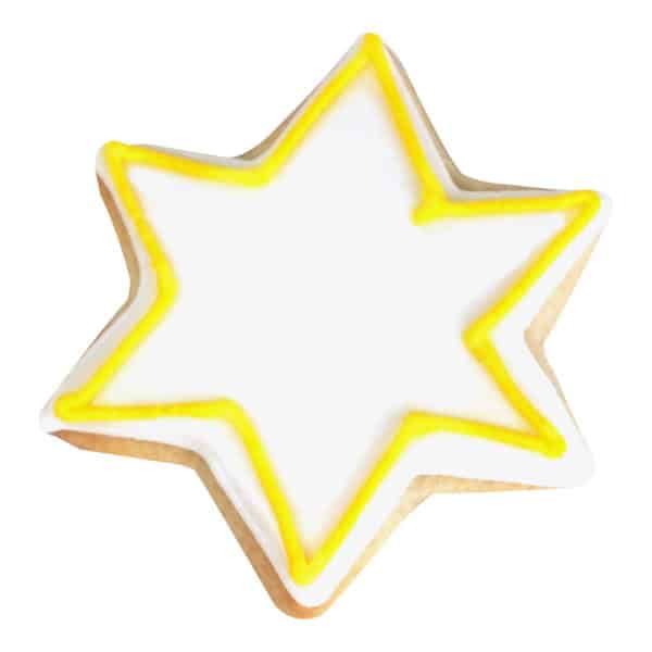 yellow six point star cookie
