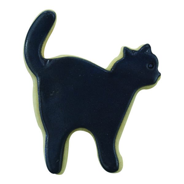 halloween black cat cookie