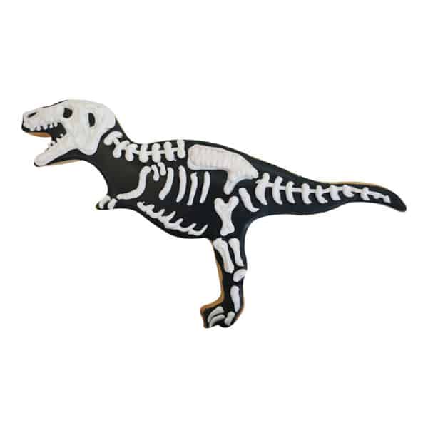 skeleton t-rex dinosaur cookie