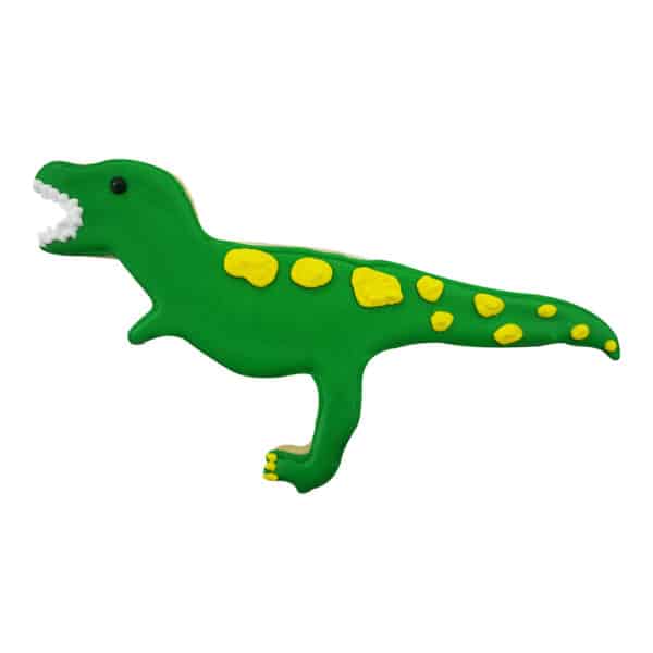 green t-rex dino cookie