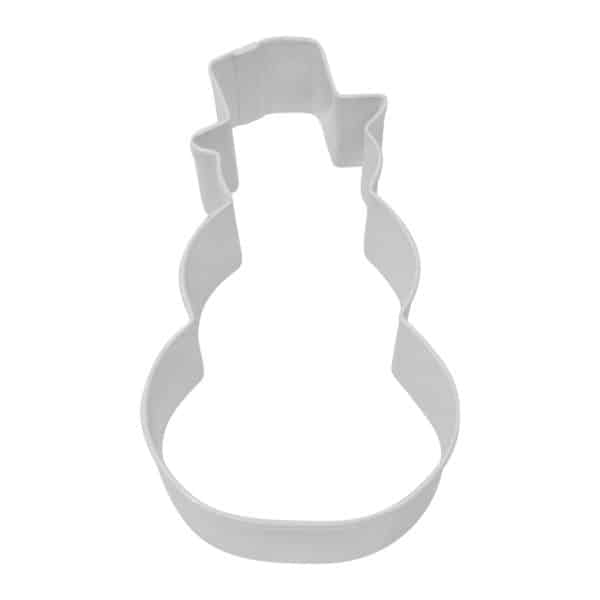 4" White Snowman W/ Top Hat cookie cutter