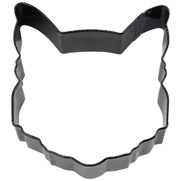 Cat Face Cookie Cutter (Black, 3.5")