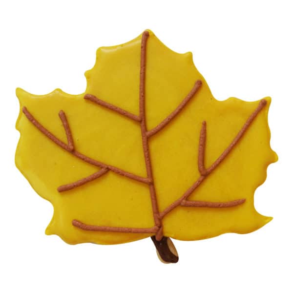 yellow maple leaf cookie