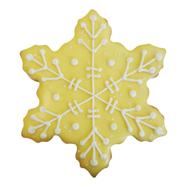 yellow snowflake cookie