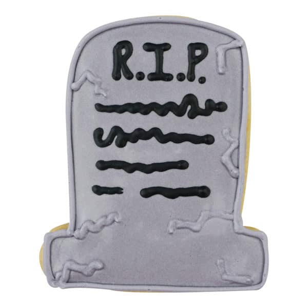 tombstone graveyard halloween cookie