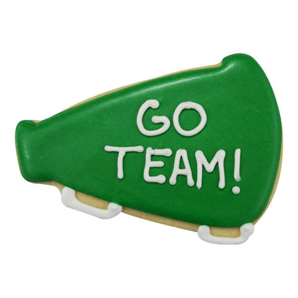 green megaphone cookie