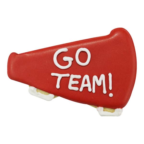 red megaphone cheerleading cookie