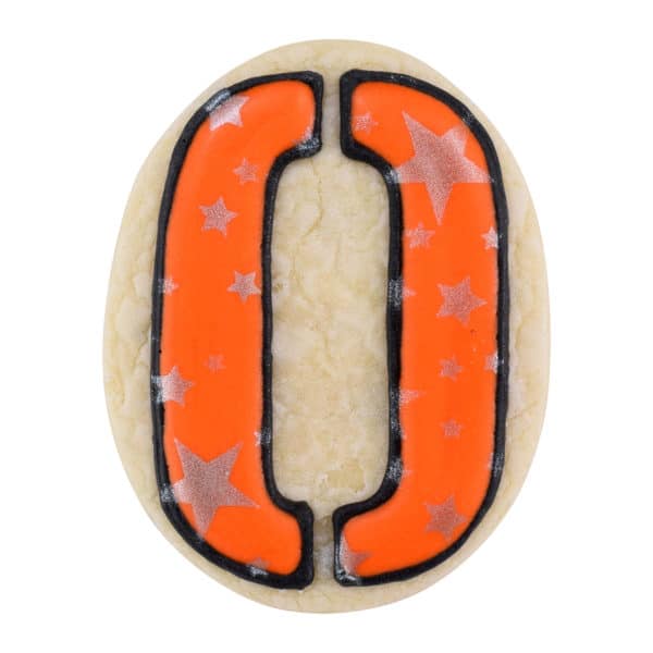 orange number zero cookie