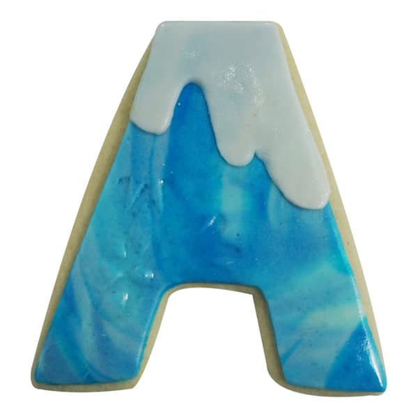 letter a ocean cookie