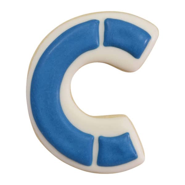 blue letter c cookie