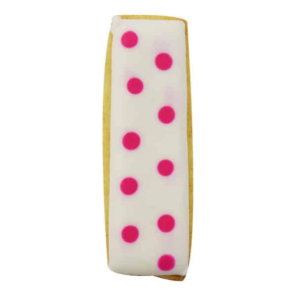 polka dot letter i cookie