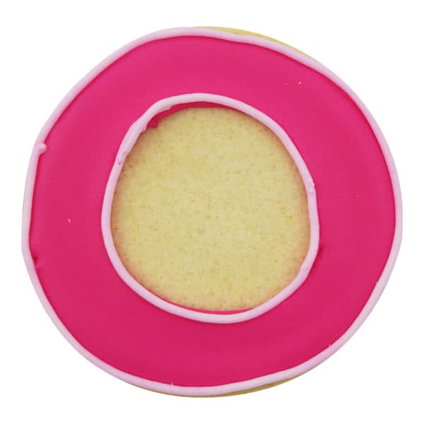 pink letter o cookie