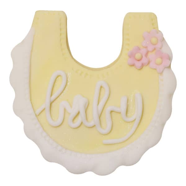 yellow baby bib cookie