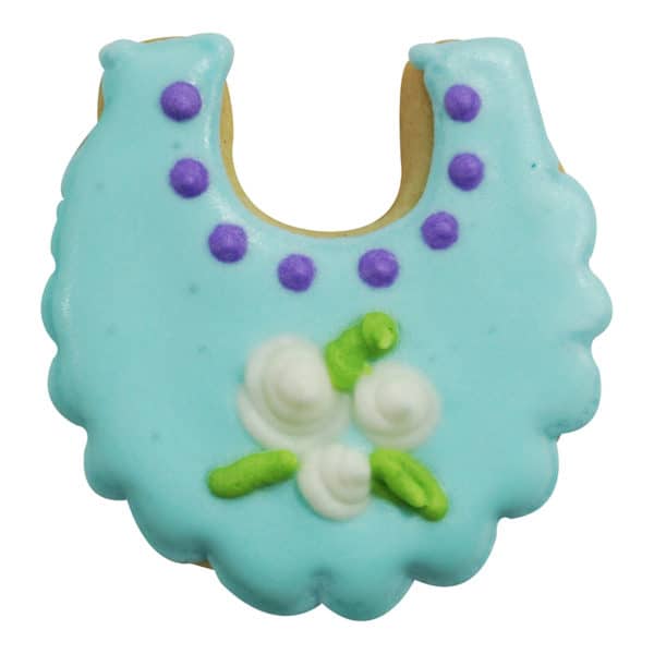 blue baby bib cookie