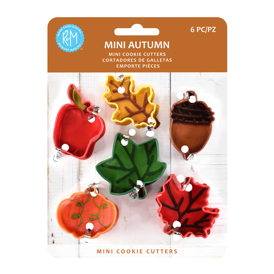 6 Piece Mini Autumn Leaf Cookie Cutter Set Pie 