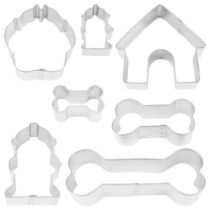 dog bone, paw, dog house, fire hydrant cookie cutters