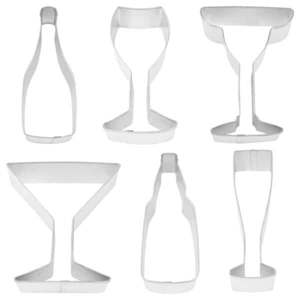 glass and bottle cookie cutter set