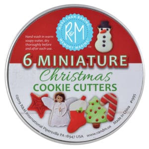 MINI CHRISTMAS cookie cutter set in a can