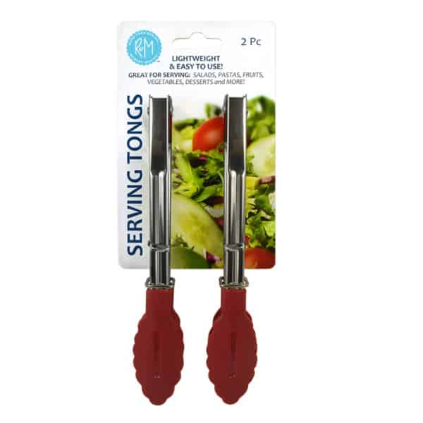 MINI SERVING TONGS RED 7" S/2