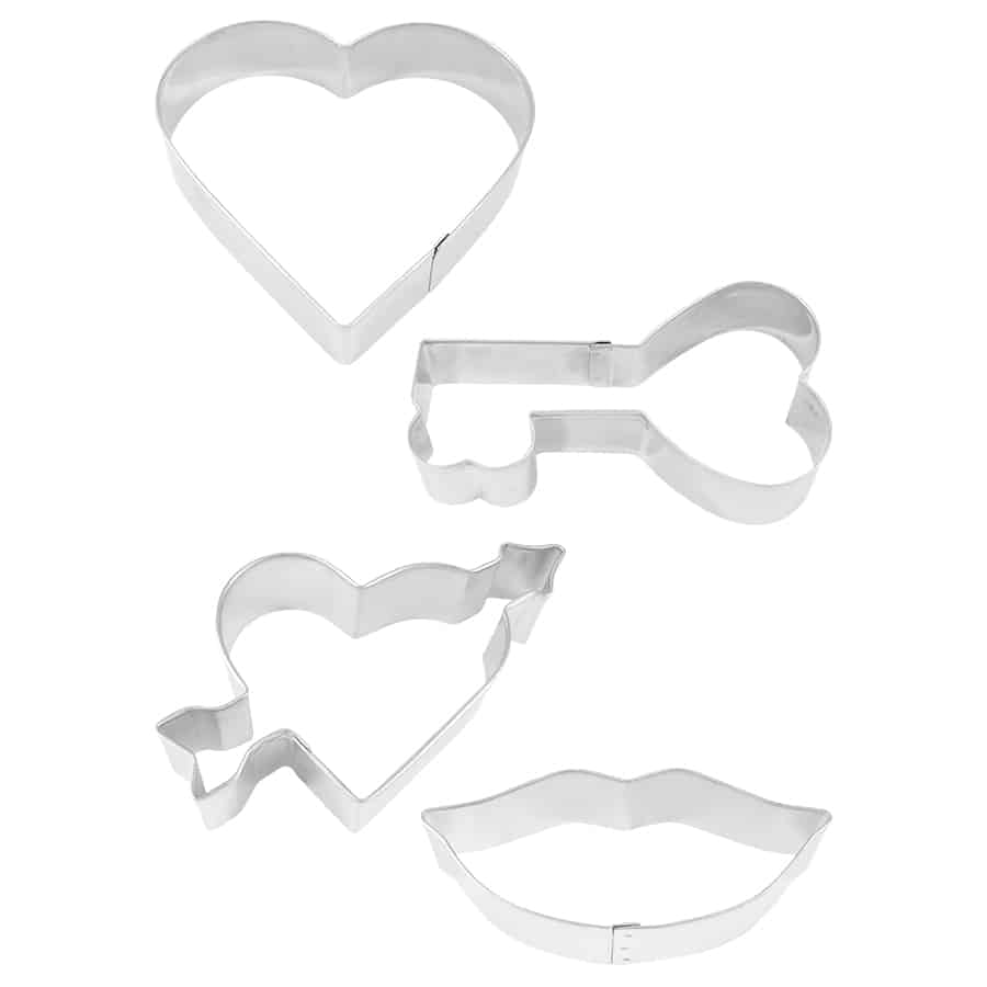 Valentine Cookie Cutter Set (4 Metal Pieces)