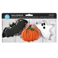 Halloween 3 PC Color Cookie Cutter Carded Set