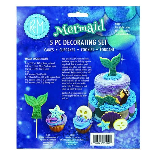 MERMAID CAKE DECORATING 5 PC SET