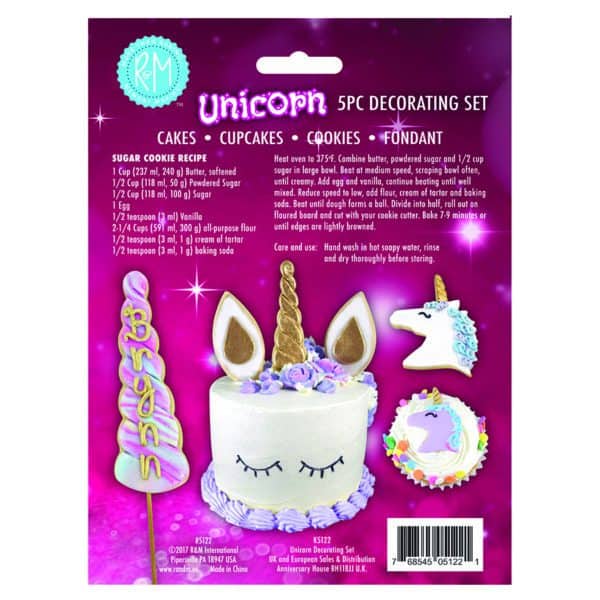 UNICORN CAKE DECORATING 5 PC SET